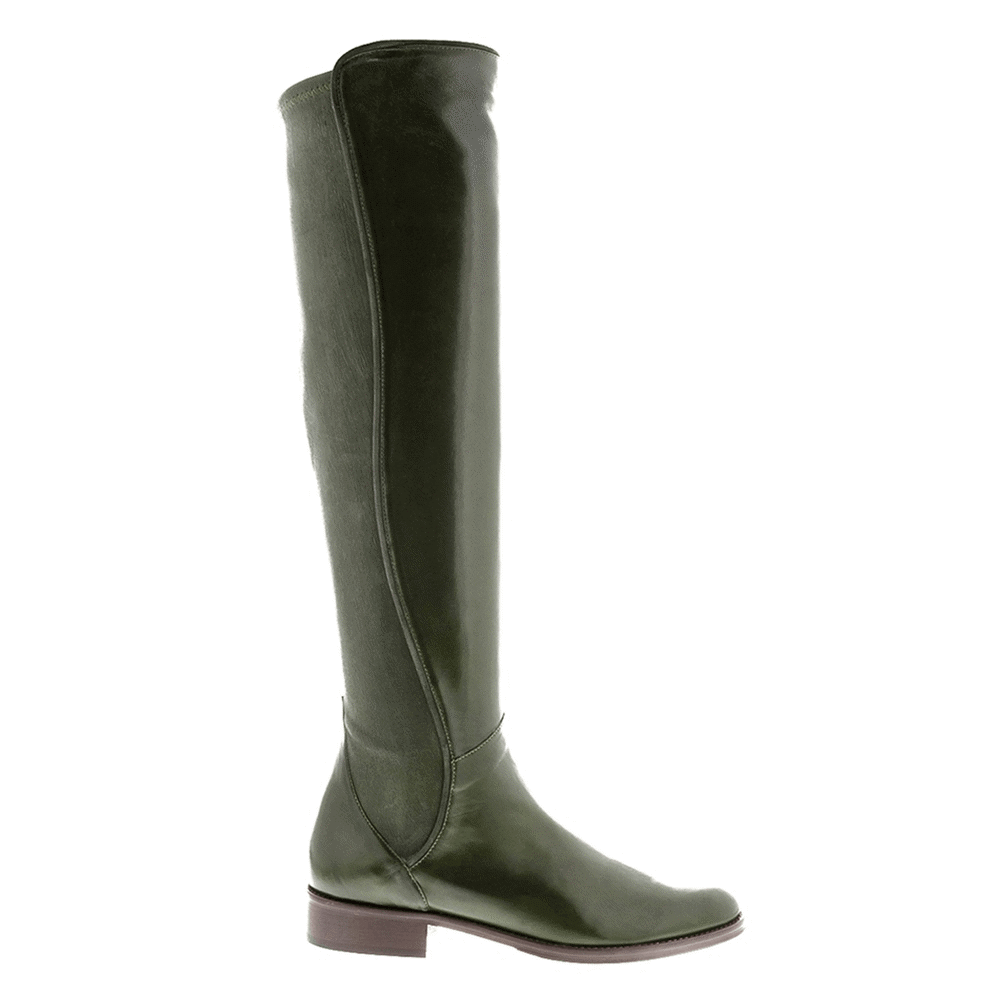 Carl Scarpa Emma Green Leather Knee High Boots